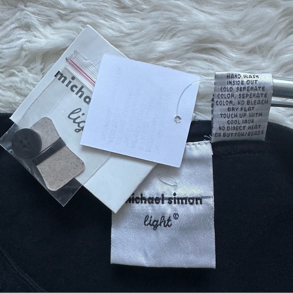 Michael Simon Light Cardigan Ugly Christmas Sweater Snowmen Black XL NWT New - Picture 9 of 12